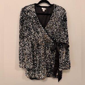 Sequin Black and Silver Romper